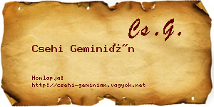 Csehi Geminián névjegykártya